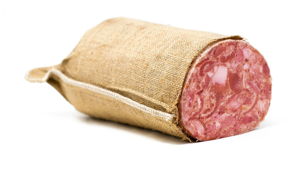 코파 디 테스타. 헝겊에 삼겹살이 눌려진 사진